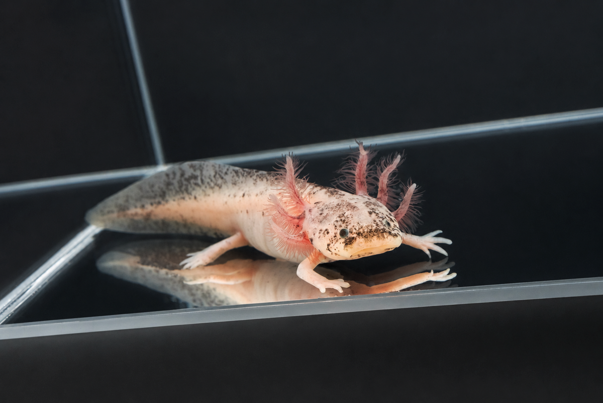 Dirty Leucistic Axolotl "Dirty Lucy"
