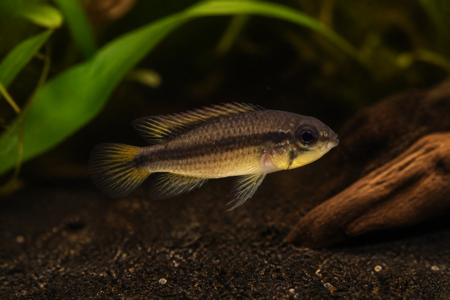 Juvenile Double Red Agassiz's (Apistogramma agassizii)